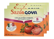 Goya Sazon Con Culantro Y Tomato-Seasoning with Culantro & Tomato 1.41oz 3 Pack