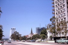 Los Angeles California Wilshire Blvd Street Scene CA 1960s 35MM Zjeżdżalnia Kodachrome