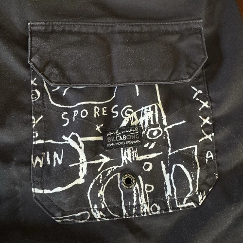 Boardshorts Billabong para hombre 34 Andy Warhol Jean Michel Basquiat 19” entrepierna raro - Imagen 16 de 21