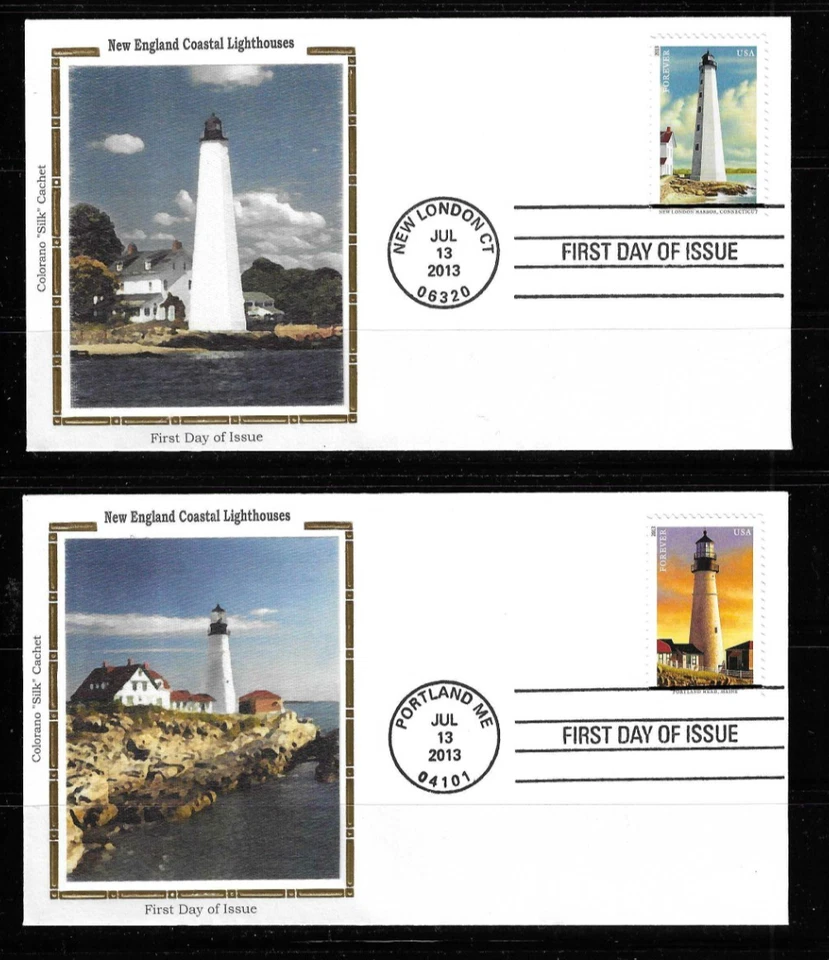 USA SC # 4791-4795 New England Coastal Lighthouses FDC . Colorano Silk Cachet - Image 2 of 3