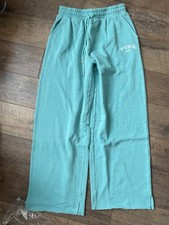 Victoria's Secret PINK S Campus Fleece Wide-Leg Split-Hem Sweatpants Sweet Mint