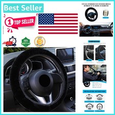 Luxury Fuzzy Steering Wheel Cover - 15-inch Plush Protector For Cozy Drives