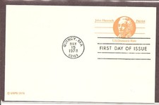 US SC # UX74 John Hancock .Postal Card FDC. Ready For Cachet