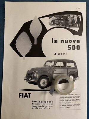 Very rare advertising Fiat 500 Belvedere 4 Seater 1952