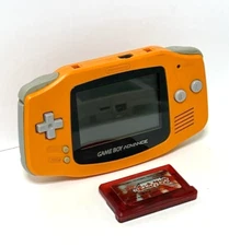 Nintendo Game Advance Orange AGB-001 Handheld Console Tested Works W/ Ruby Game