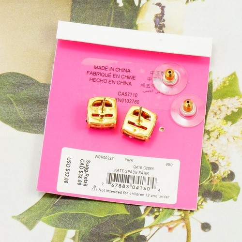 NWT Kate Spade Square Mini Glitter Stud Earrings $32 Pink Multi - Picture 5 of 6