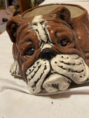 アンティークブルドッグ Ceramic Bulldog Planter (758) | eBay