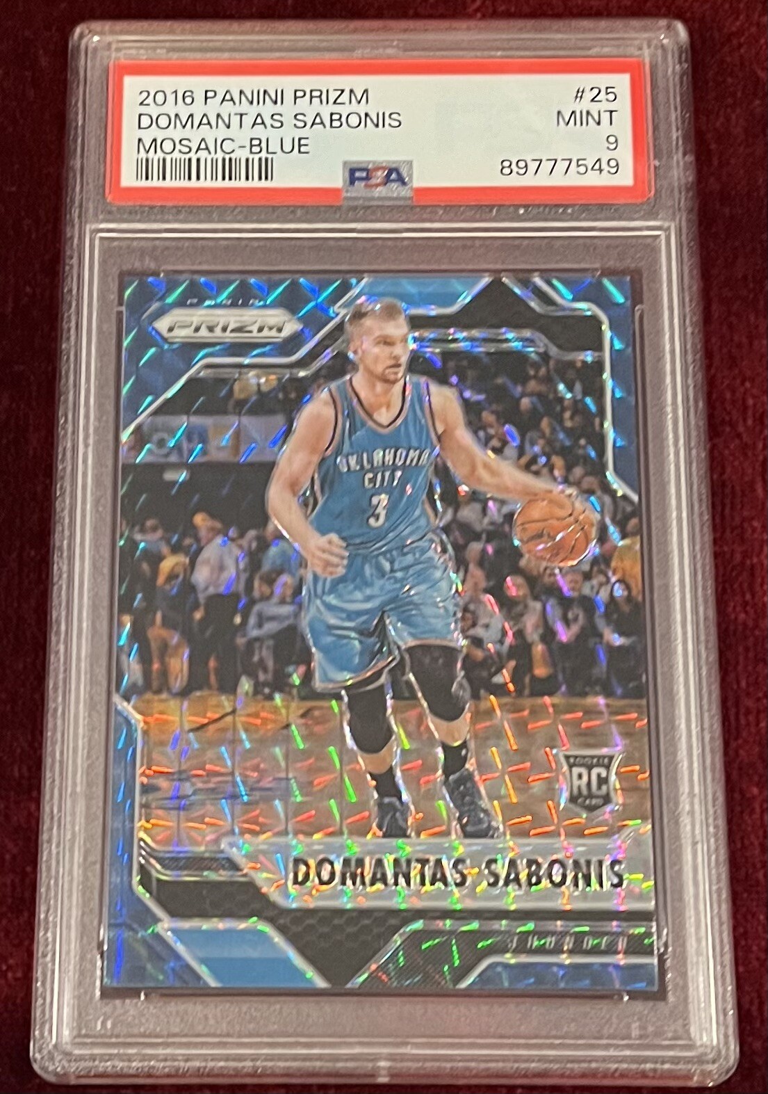 2016 Panini Prizm Mosaic Blue #25 Domantas Sabonis RC PSA 9 Mint (Kings)