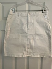 Vintage Ralph Lauren Knee Length Khaki Denim Skirt Size 10