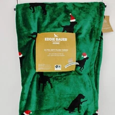 Eddie Bauer 60" x 70" Plush Christmas Winter Oversized Throw Blanket Labrador