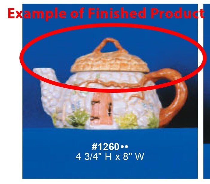 Alberta's #1260 Collector Teapots/Cottage Teapot (Lid Only) Ceramic Mold