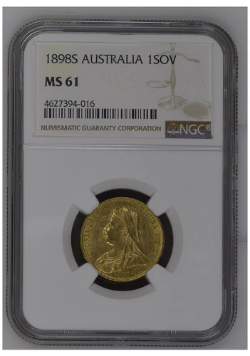 1898 Sidney  Australia Gold Sovereign NGC MS 61