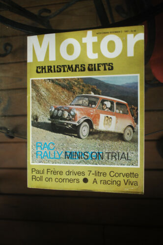 Motor 12/2/1967 Corvette Rally Minis Fiat 124 Saab 99 Free Media Shipping in US! - Picture 1 of 3
