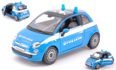 NEW RAY 1/24 FIAT 500 POLIZEI MODELLBAU STATISCHES MODELL DIECAST
