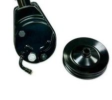 Bbc Sbc Chevy Gm Black Saginaw Style Power Steering Pump W Double Groove Pulley