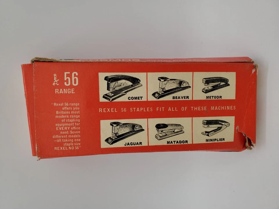 Vintage Rexel Cosmos 56 Stapling Pliers Model 49P w/Box UK Made Chrome VTG NOS - Image 4 of 4