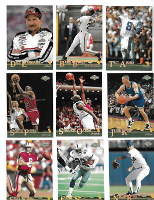 2 complete 50 card set lot  1996 Classic Assets 5 Sport  Shaq  Earnhardt Emmitt