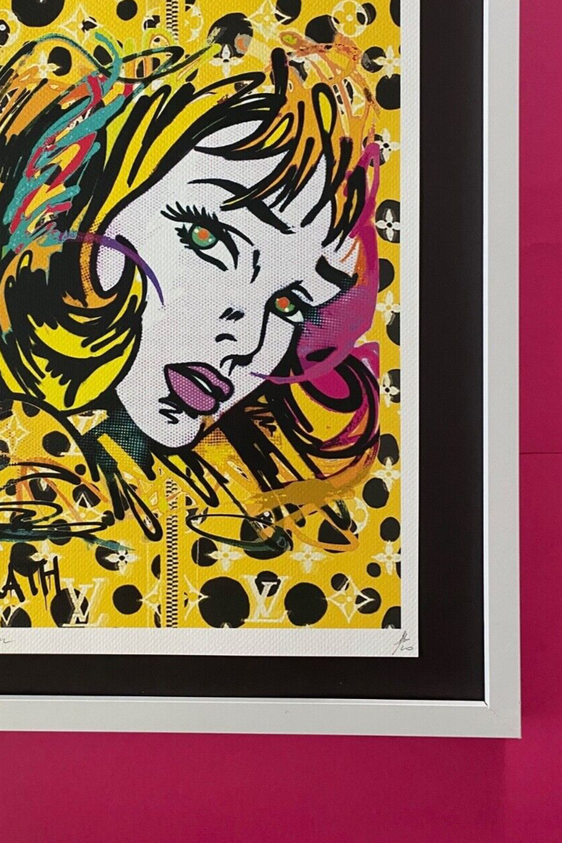 Death NYC Large Framed 16x20in Pop Art Graffiti Certified / Crying