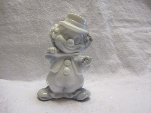 MOSSER GLASS FIDDLER CLOWN WHITE AND GRAY (RUFIE) - Picture 2 of 4