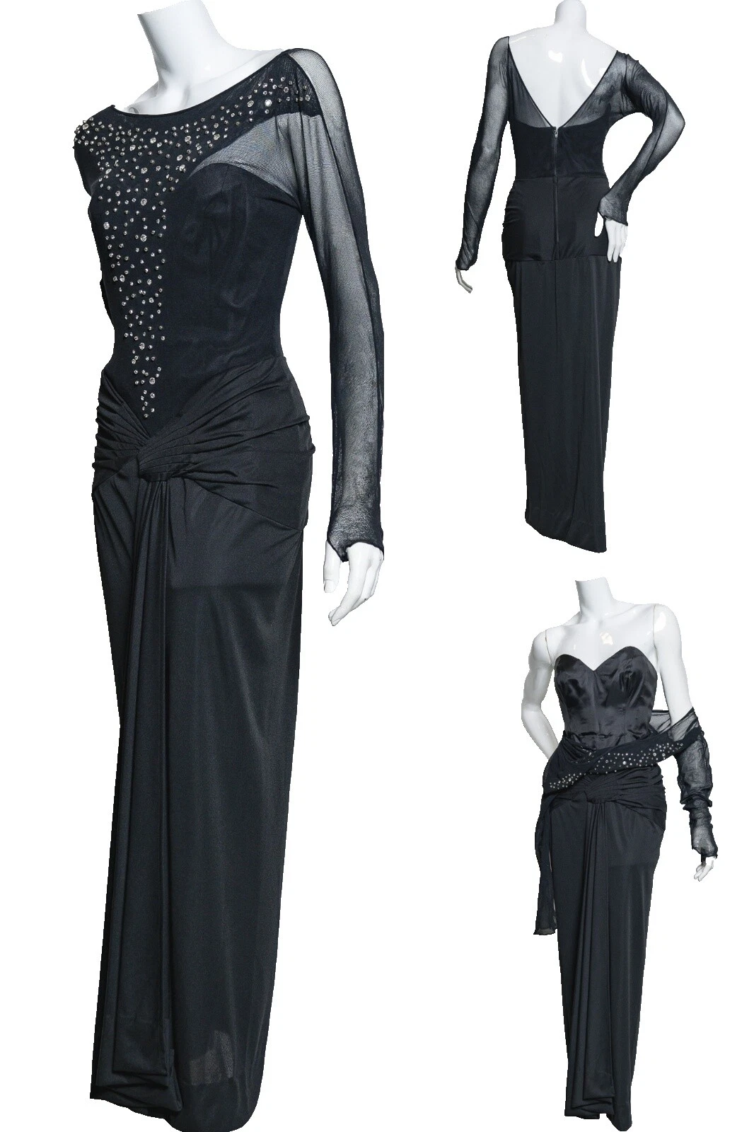 Ropa Vintage de Tela eveningwear para Mujeres