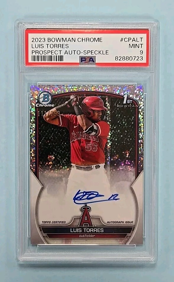 2023 Bowman Chrome Luis Torres Auto Speckle Refractor #CPA-LT Card /299 PSA 9