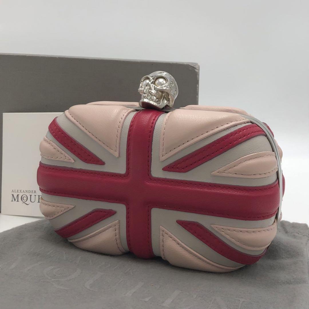 Rare Alexander McQueen Union Jack Skull Clutch Bag Designer Rare Alexander McQueen Union Jack Skull Clutch Bag Designer