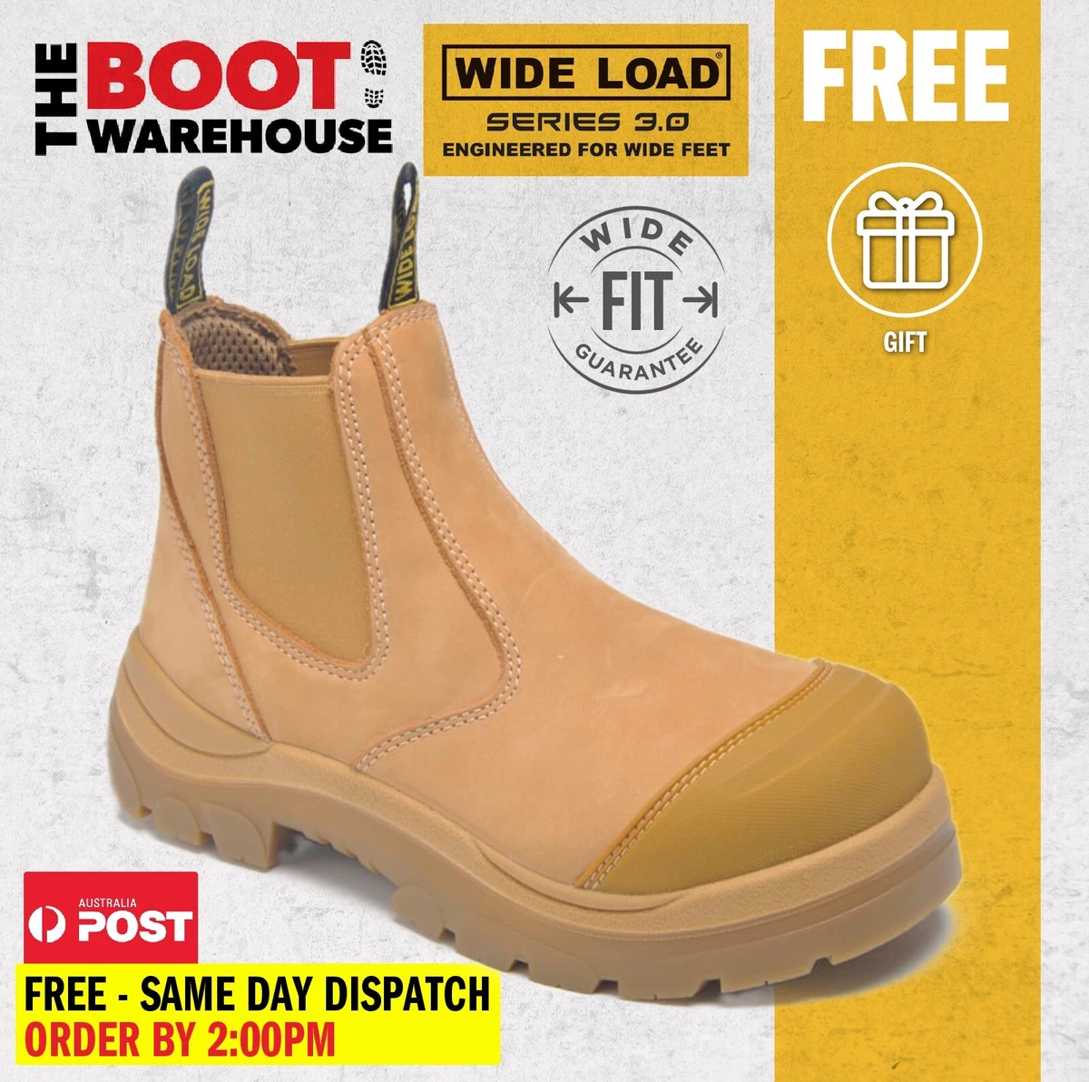 Extra wide store work boots