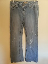 Vintage Paris Blues Jeans Junior Women's 9 Denim Paint Spatter Faded 90s