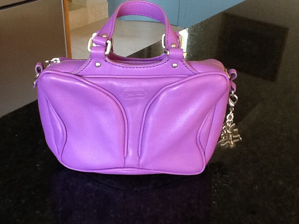 Folli Follie Leather Purple Butterfly Crossbody Bag with zip