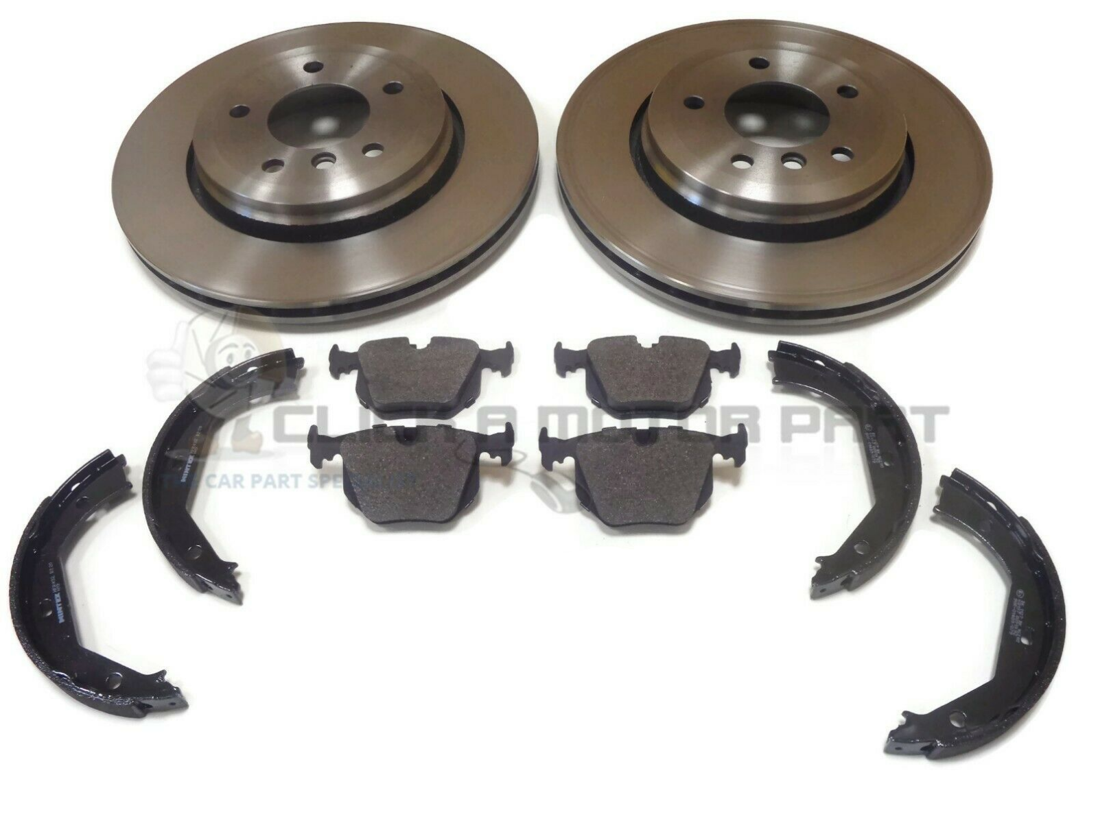 BMW E46 330d 330i 330ci 330cd REAR 2 BRAKE DISCS AND PADS & HANDBRAKE