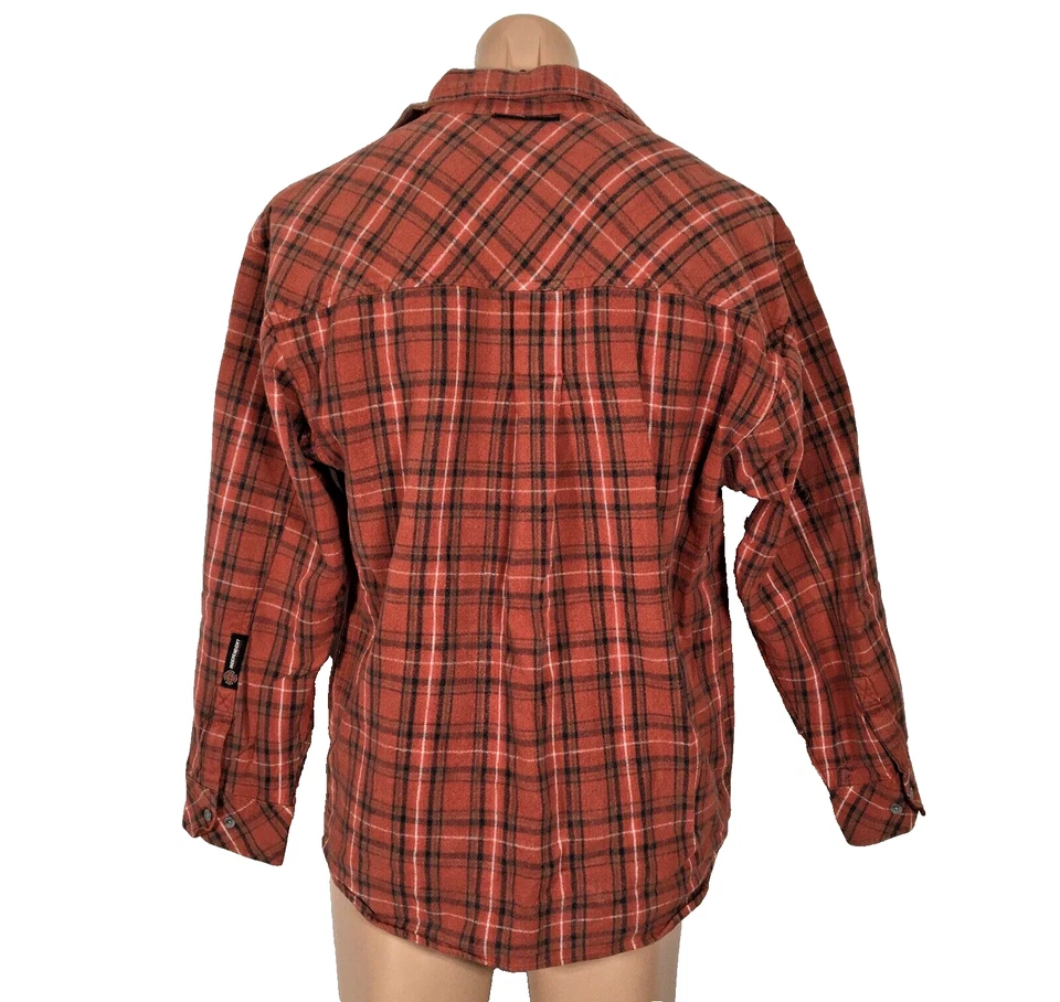 INDEPENDENT TRUCK COMPANY Camisa Roja Botón a Cuadros Talla L Patinadora De Colección Años 90 Pesada Foto 2 de 4