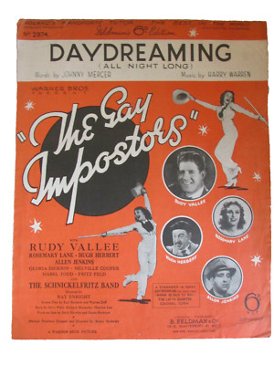 Sheet Music Daydreaming, By Johnny Mercer / Harry Warren - 1938
