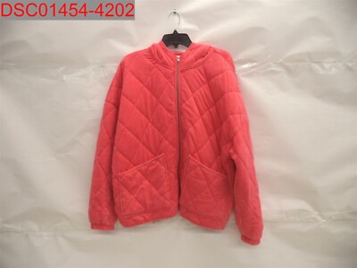 Wild Fable Unisex Adult Coral Pink Hooded Quilted Jacket, Size XL  195995171122