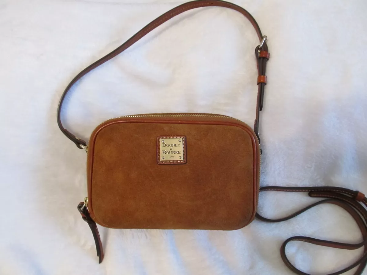 Dooney & Bourke Honey Suede Sawyer Double Zip Compartment Crossbody  Shoulder Bag