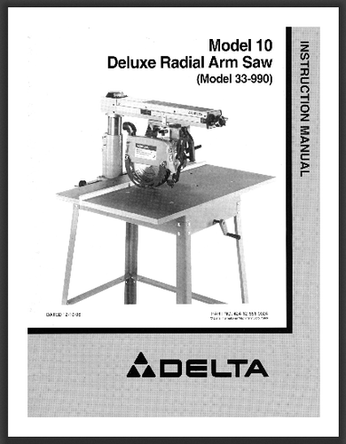 Delta 33-990 Model 10 Deluxe Radial Arm 