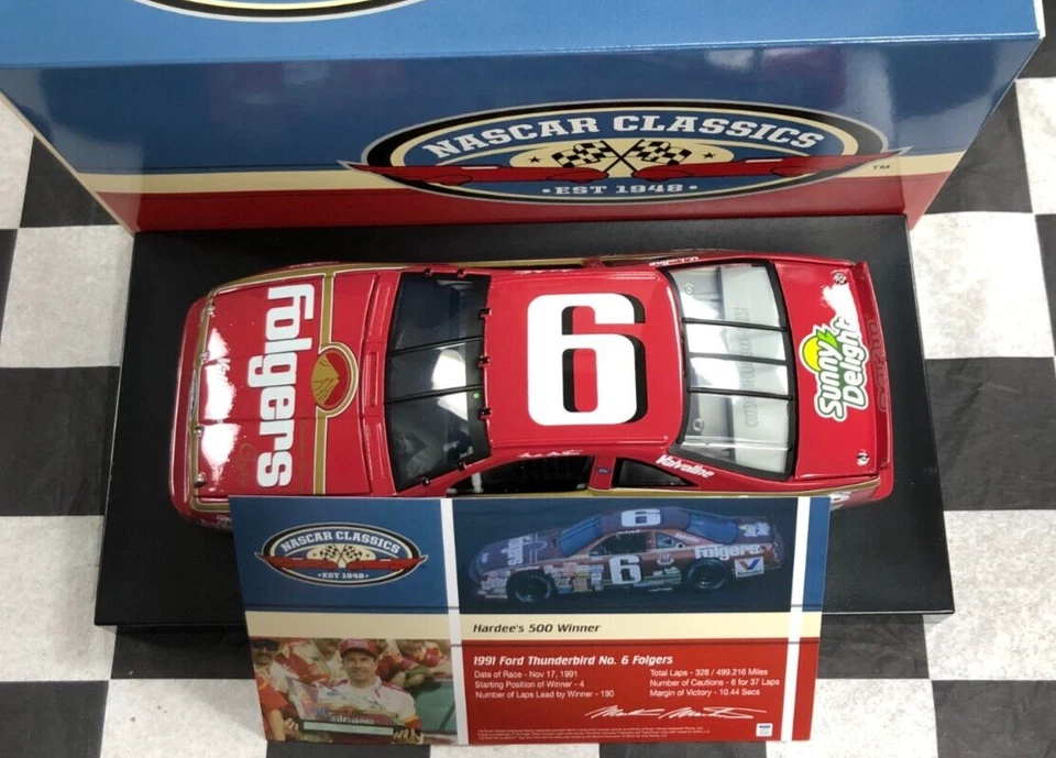 Mark Martin #6 Folgers Atlanta Vittoria 1991 Ford Thunderbird 1:24 WX62321FOLMHD - Immagine 2 di 4