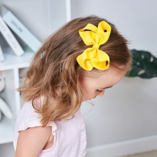 40 Stck. 4,5 Zoll Haarschleifen für Mädchen Ripsband Boutique Haarschleife Clips - Bild 4 von 7