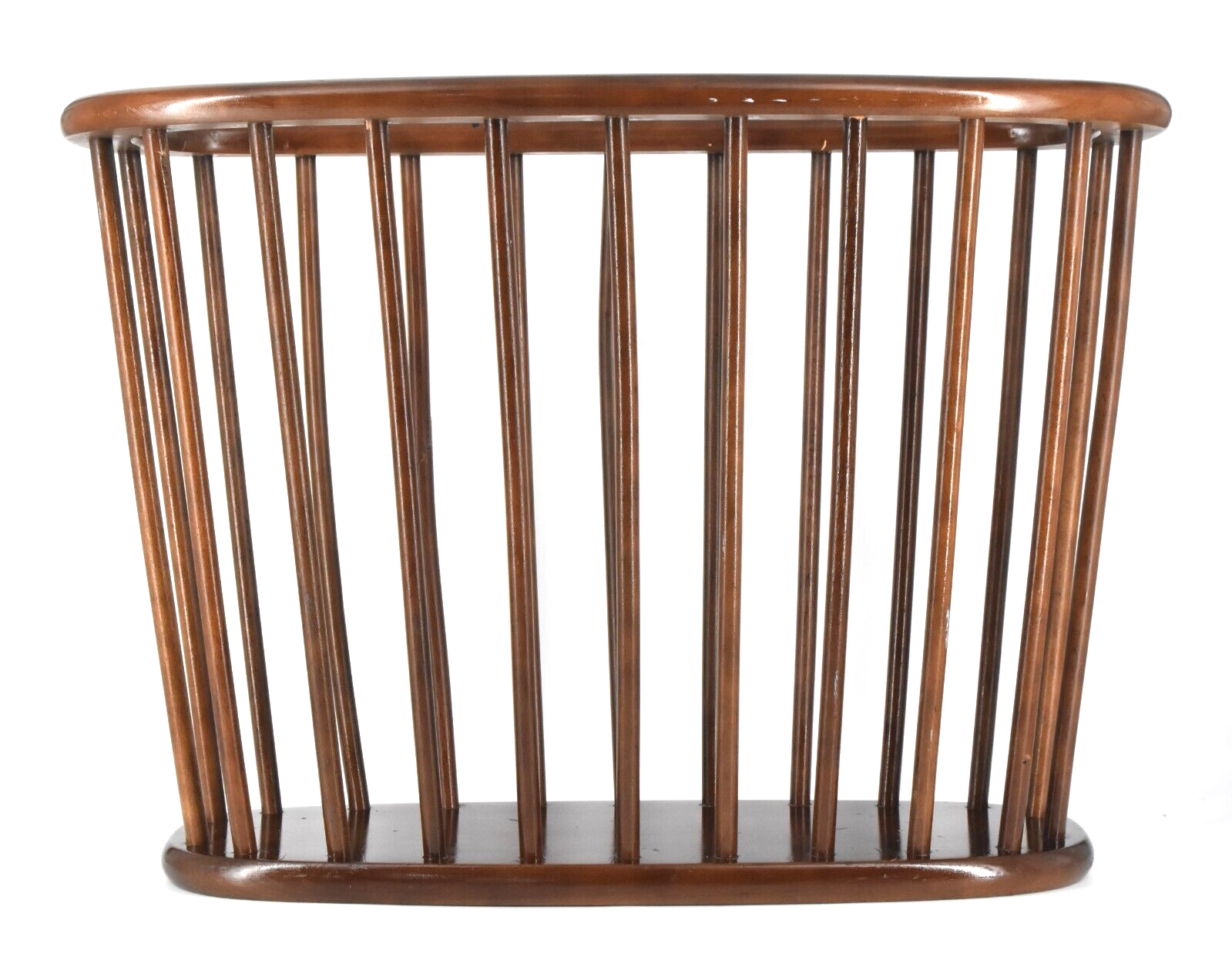 VTG Authentic Furniture Products Umanoff Style Wood Oval Magazine Rack w/Spindle