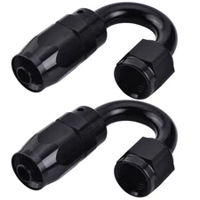 2Pcs AN6 180 Degree Swivel Hose End Fittings Adaptor For Oil Fuel Line 6AN 180°
