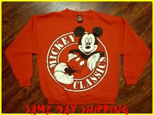Vintage Mickey Mouse Sweatshirt Jerry Leigh Pull Over Red Long Sleeve - Large