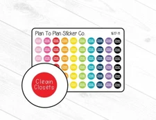 1617-11~~Clean Closet Dots Planner Stickers.