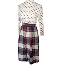Vintage handmade wool plaid skirt
