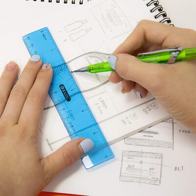 BAZIC Plastic Ruler 6' (26cm), Inches Centimeter Metric Measuring