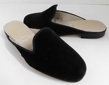 New Stubbs & Wootton Black Velvet Flat Open Back Mules sz 5
