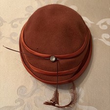 Vintage Wool Hat Henry Pollak Glenoverwith rhinestone and feather Made in USA