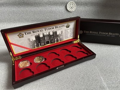 The Royal Tudor Beasts Royal Mint Münzbox für Goldmünzen mit Karte 10x1oz