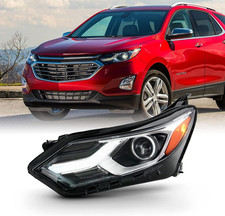 Fits 2018 2019 2020 2021 Chevy Equinox [Hid/Xenon Type] LED DRL Black Headlight