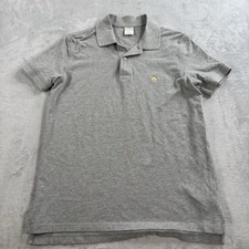 Brooks Brothers Polo Shirt Mens M Short Sleeve Pique Logo Slim Fit Gray Preppy