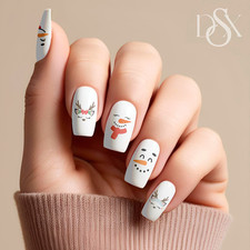 Snowman Holiday Christmas Unicorn Nail Decals Water Transfer Clear Overlay