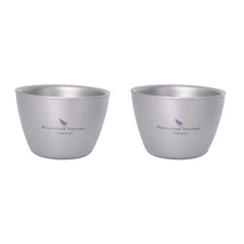 Boundless Voyage 40ML Titanium Wine Tea Cup Double-Wall Sake Whiskey Mug for ...